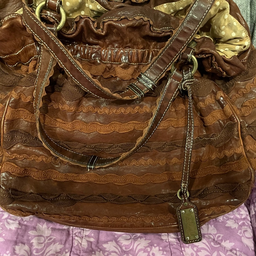 Moschino Cheap and Chic Leather Ruffle Handbag
